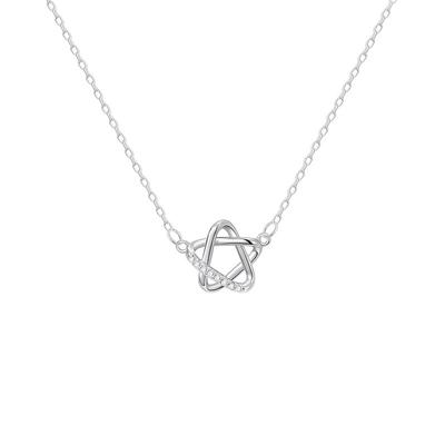 Star Necklace Light Luxury Niche Design Sense Zircon Pentagram Strength Chain Temperament Stainless Steel Clavicle Chain