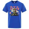 The Last Frog Samurai Anime Print T Shirts Casual Breathable Tshirts Fashion O-Neck Shirts Oversized Cotton Short Sleeve Top