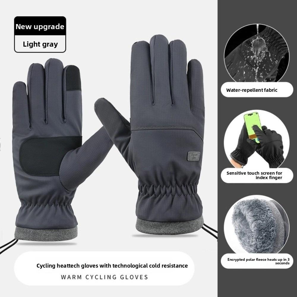 Touchscreen Compatible Full Finger Mittens Windproof Motorcycle Gloves  for Winter Riding