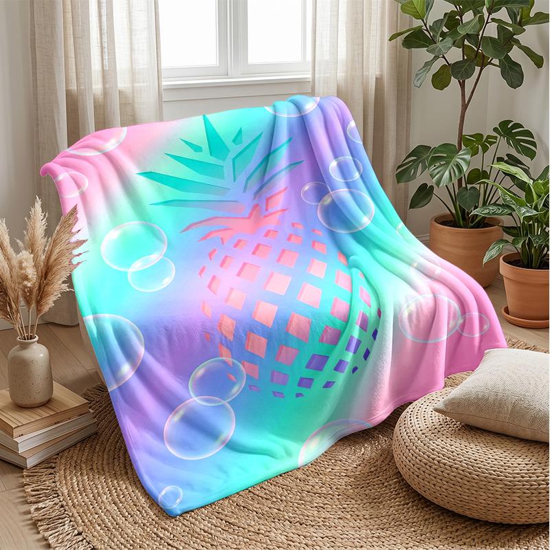 Pineapple Beach Party 1 Theme blanket Lightweight Warm Flannel Blanket Decorative Throw Blanket for Home Decoration