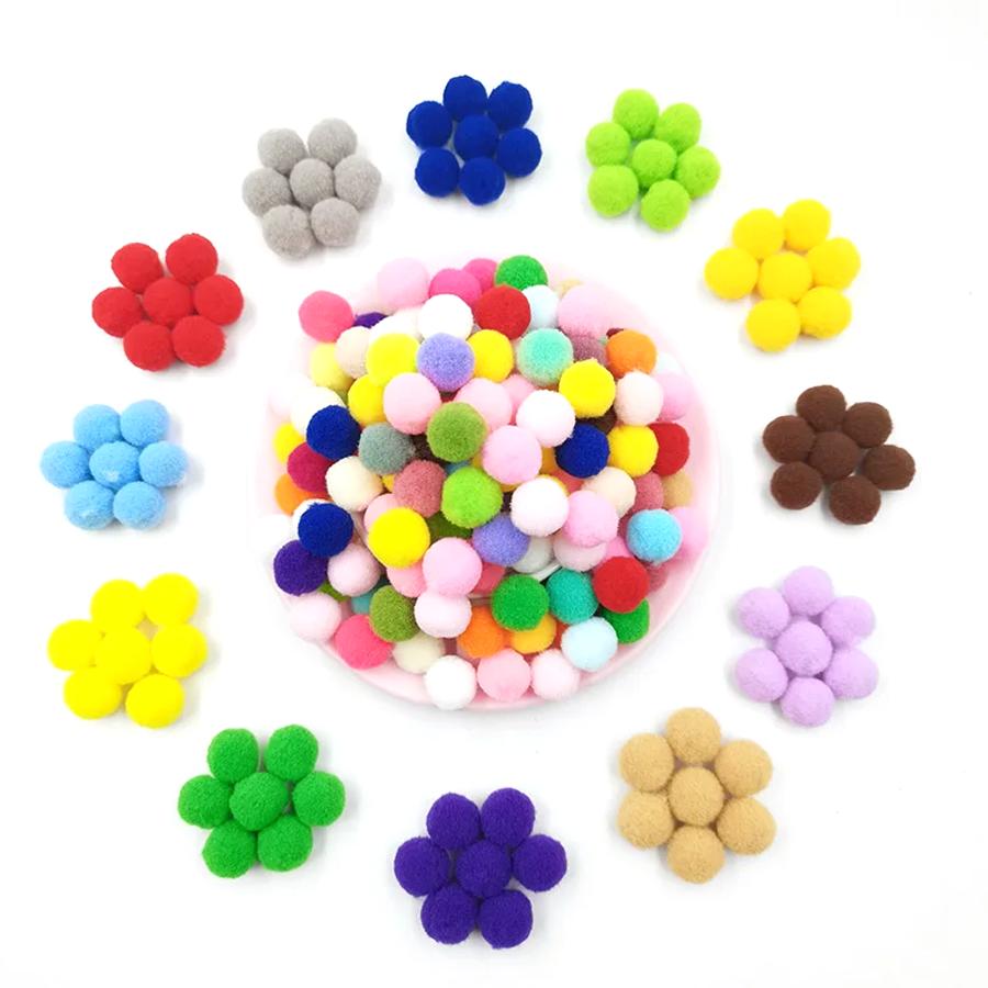 100/200/300pcs Fluffy Pom-Pom Cat Toy DIY Felt Craft Handmade Sewing Tool Home Decor for Hair Doll Greeting Card Accessories XJM