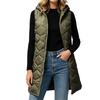 Women's Casual Long Hooded Sleeveless Padded Vest