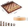 Šachovnice 3 v 1, skládací dřevěná přenosná šachová hrací deska, dřevěná šachovnice pro dospělé(Šachy + dáma a backgammon)