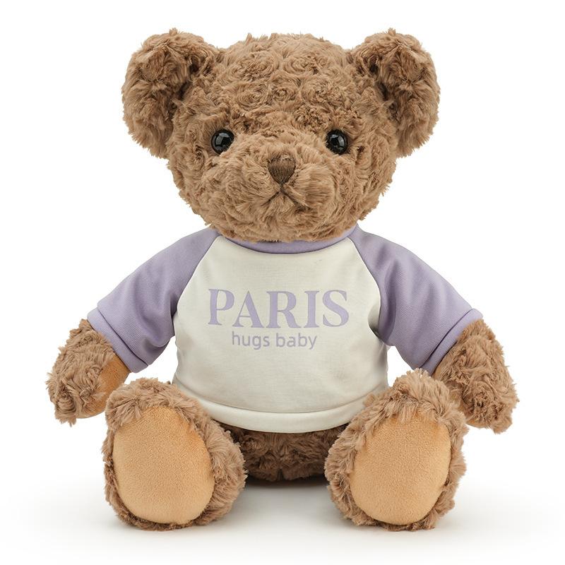 Fashionable Letter Sweatshirt Teddy Bear Cute Plush Toy Doll Gift For Children