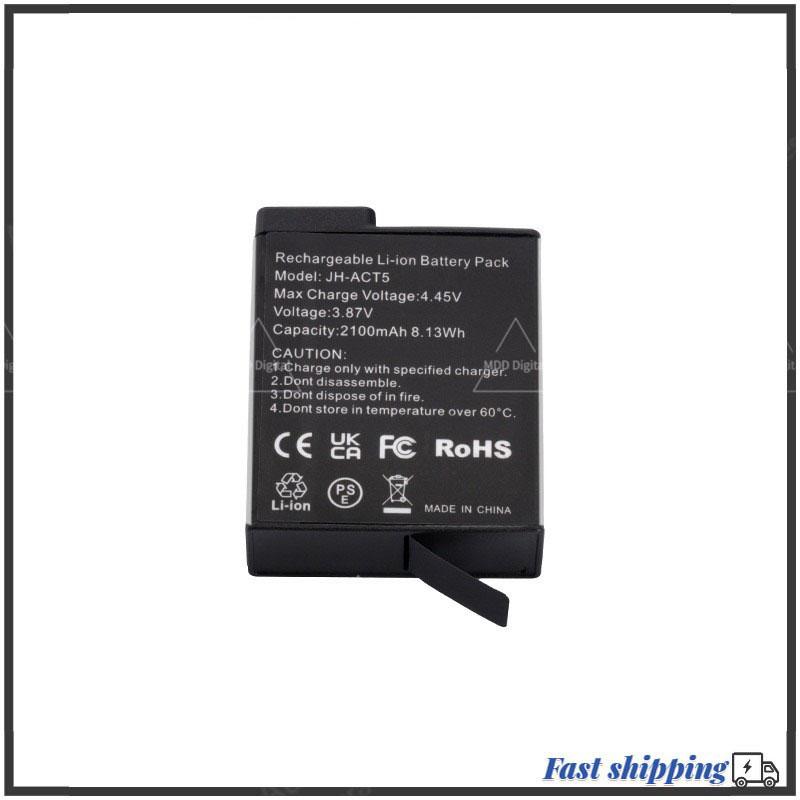 For Dji Action 5 Pro 2100mAh Rechargeable Li-ion Battery,Dual Slot Battery Charger Storage Box For Action 5 Pro Camera Accessory