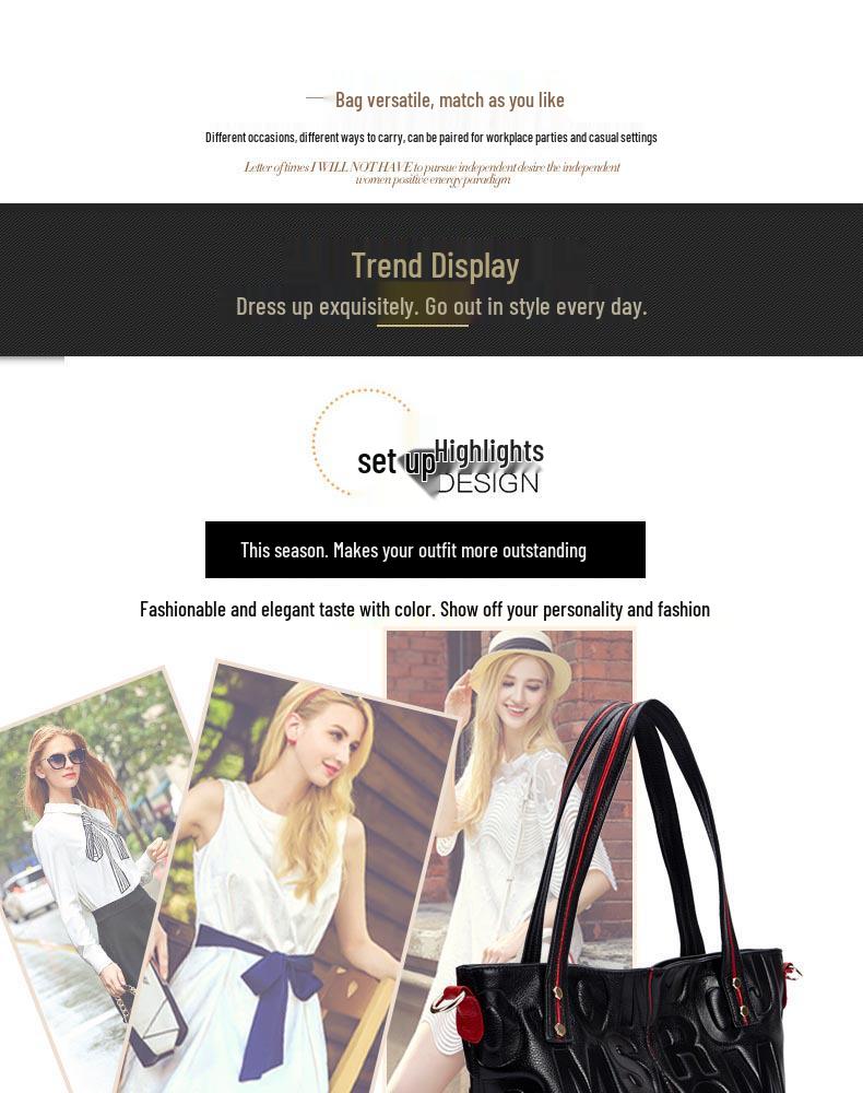 Qian Dian Women's Genuine Leather Tote: 2025 New Fashion Large Cowhide Shoulder and Crossbody Bag.