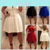 Moda L-6xl Plus Donna Scollo a Barca Abito Corto Mini per Cocktail Serata Festa Stile Elegante