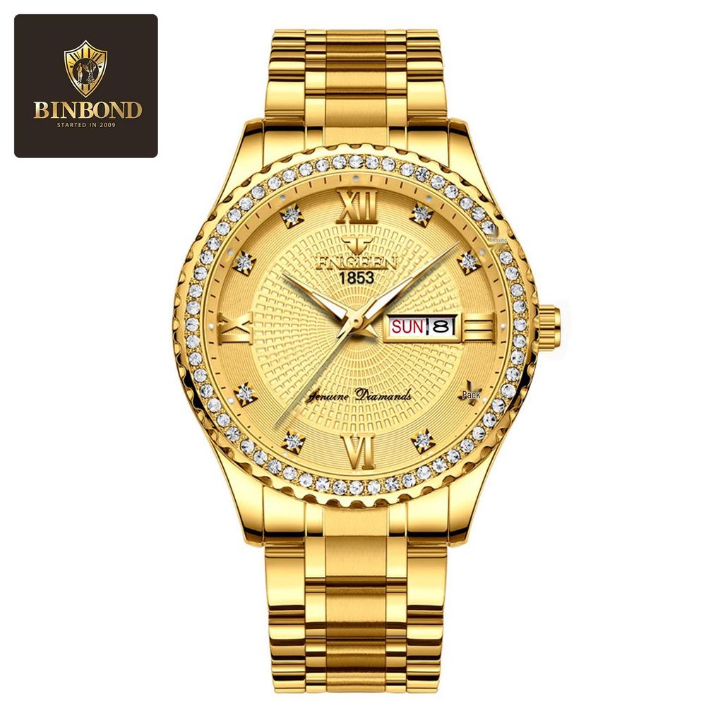 Influencer Brand Men's Tycoon Gold Luminous Waterproof Steel Watch