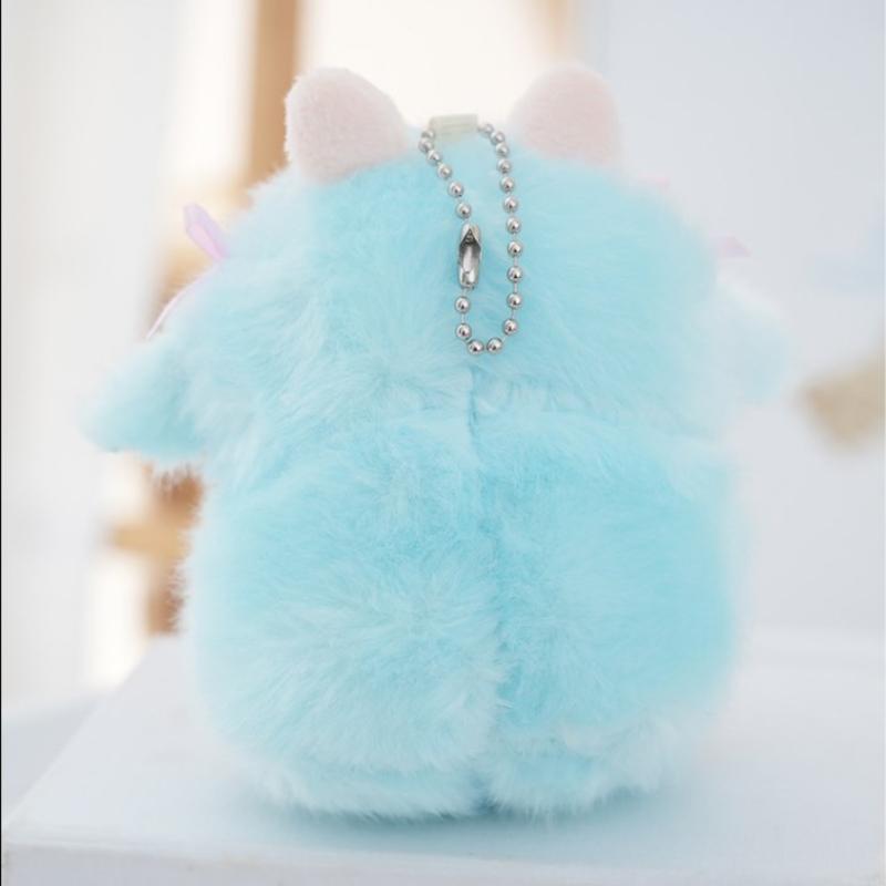 Little Sheep Plush Keychain Adorable Fluffy Animal Stuffed Doll Pendant Unique Gift for Children Friends