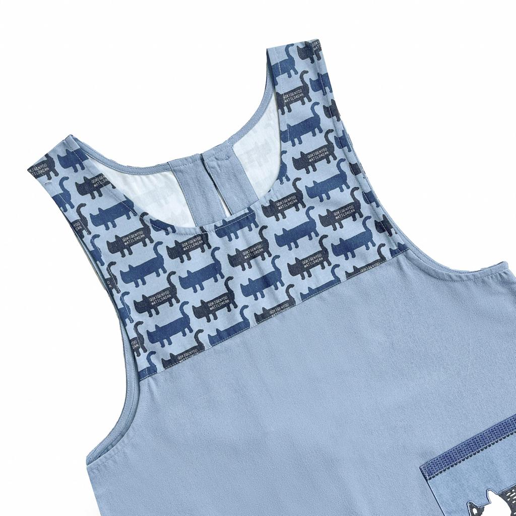 Matilda Knappar Band Öppen Förkläde 258534 Blå [Kusuguru Japan] M-L