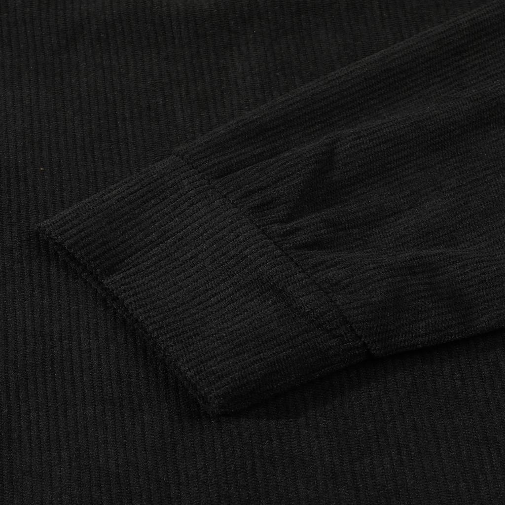 Men's Loose Zipper Long Sleeved Corduroy Casual Sweatshirt