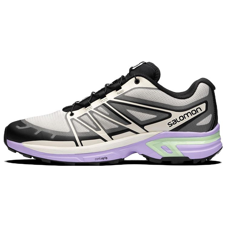 SALOMON Xt-Wings 2 Comfortable Fabric Durable Low-Top Casual Running Shoes Unisex Sneakers Beige Black Purple 414683