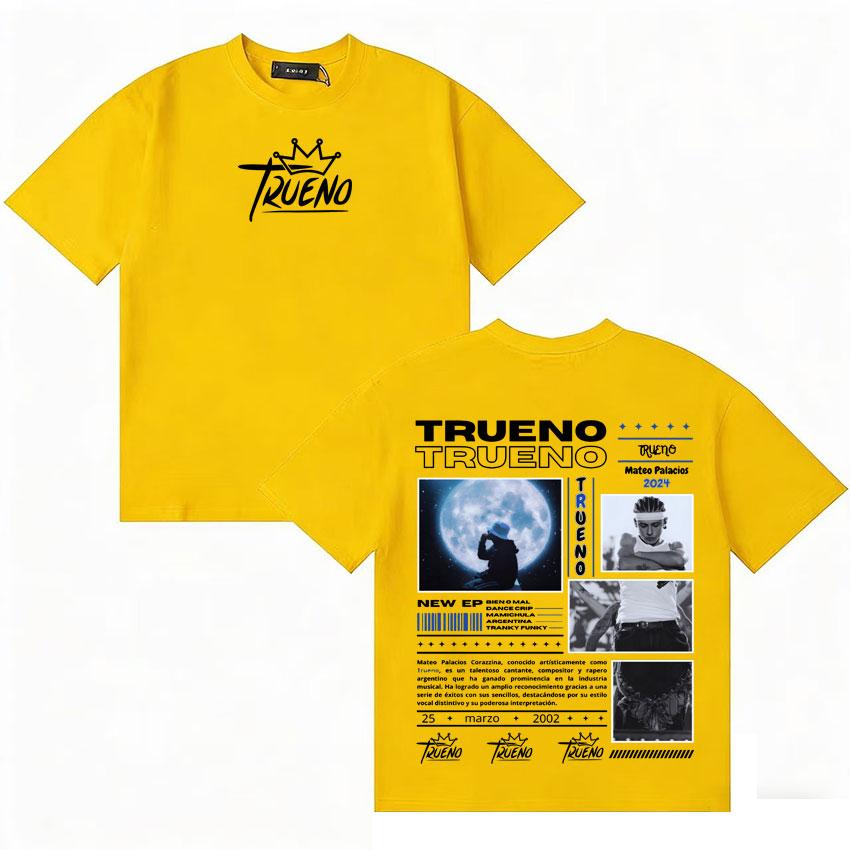 Rapper Trueno Harajuku Graphics Short Sleeve Tee Shirt Unisexs Womens Cotton Summer Clothing Popluar Oversized Y2K Tshirts Unisex