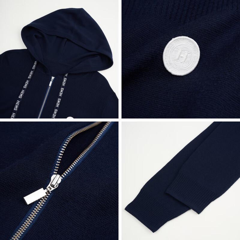 Hermans Women's Hooded Zipper Cardigan Wool Sweater