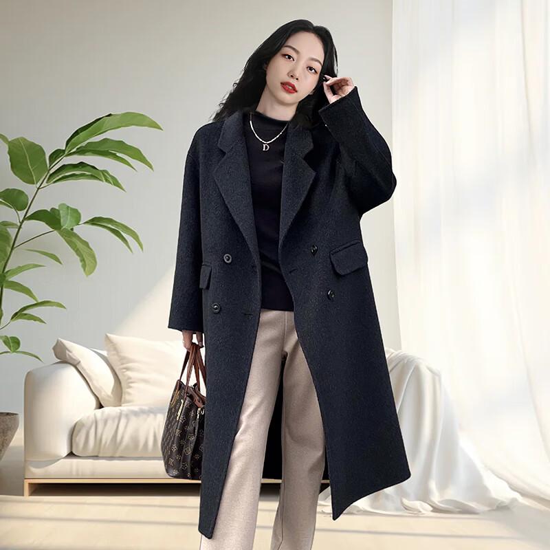 Fengxun Classic Double-Sided Wool Blend Long Coat