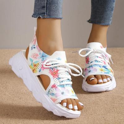 Sportliche Sandalen in Übergröße für Damen 2025 Lässige Plateauschuhe Sandalen mit dicker Sohle Offene Zehen Strandschuhe für Damen Zapatos Mujer