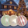 Festival Striped Inflatable Christmas Ball Outdoor Decoration Weather Resistant PVC Yard Decors For Holiday Display