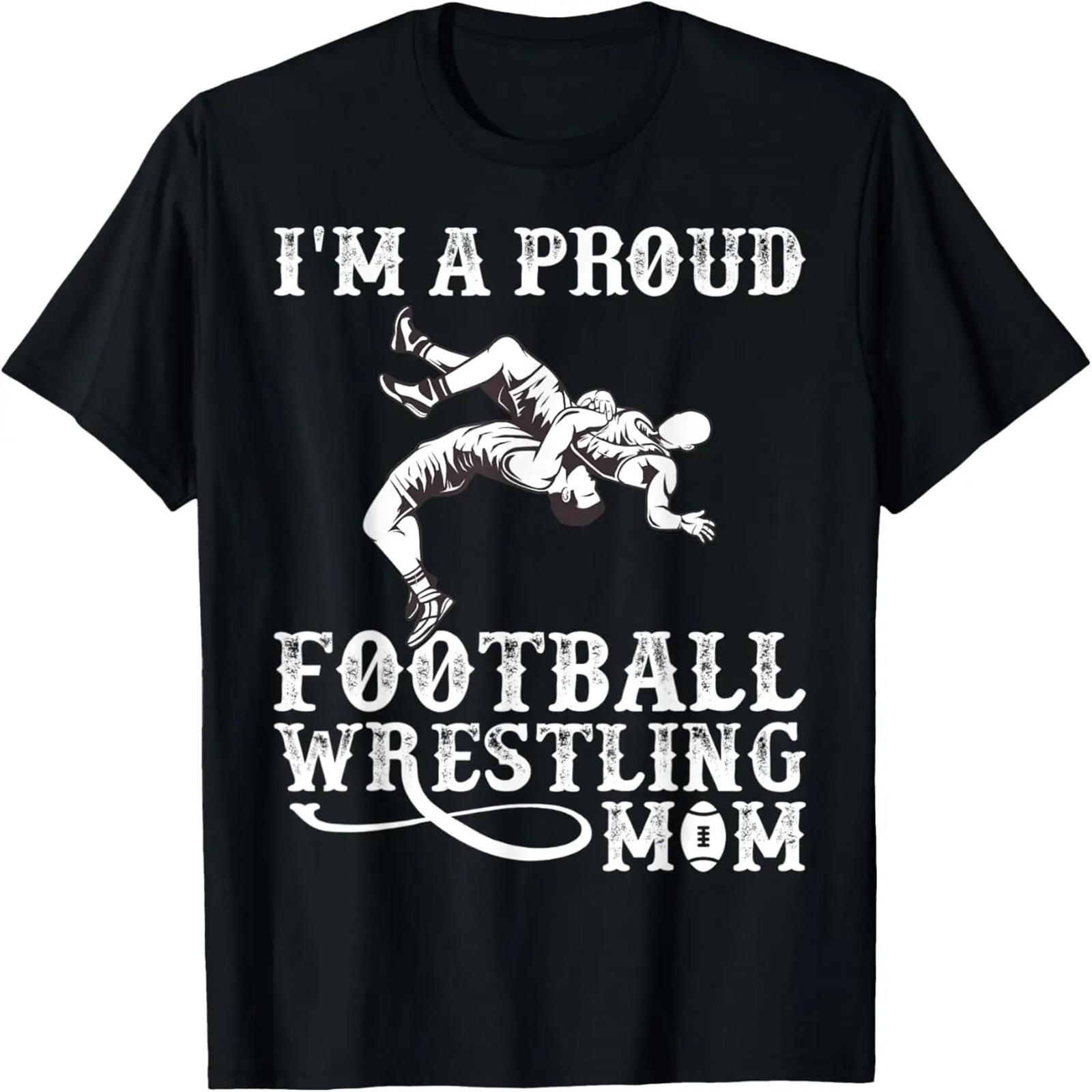 

I m A Proud Football Wrestling Mom T-Shirt XXXXXL чорний