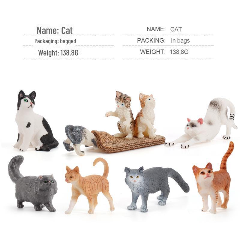 Seashell Cat Figurine: Realistic Kitten Toy Model