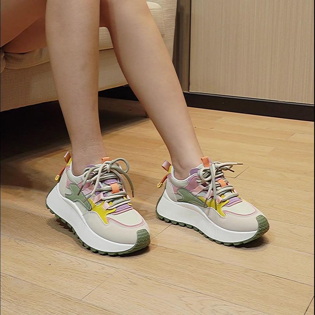 Sneaker Damen 2025 Sommer Laufen Sport Dicke Sohle Höhenerhöhend Atmungsaktiv Freizeitschuhe Frau Zapatos De Mujer