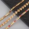 Nidin New Popular Inlaid Colorful Zircon Charm Chain Bracelets 3 Styles For Women Girl Birthday Party Bangle Jewelry Fine Gifts