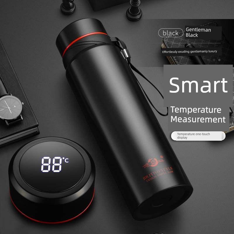 304 Stainless Steel Large-Capacity Thermos Cup, Smart Portable Outdoor Fitness Business Tea Cup, Sports Water Bottle