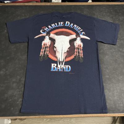 Charlie Daniels Band Shirt Vintage Navy Bull Skull Western Rodeo Country Music Unisex T-Shirt
