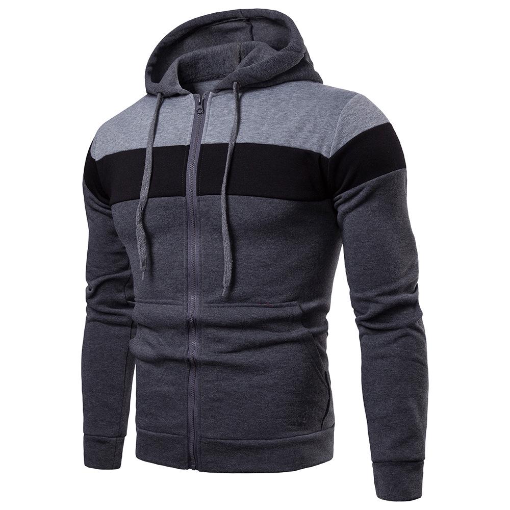 Hettegensere Menn Casual Utendørs Sport Fleecejakke Herre Glidelås Hettegenser Sweatshirts Hettejakke Sportsjakke