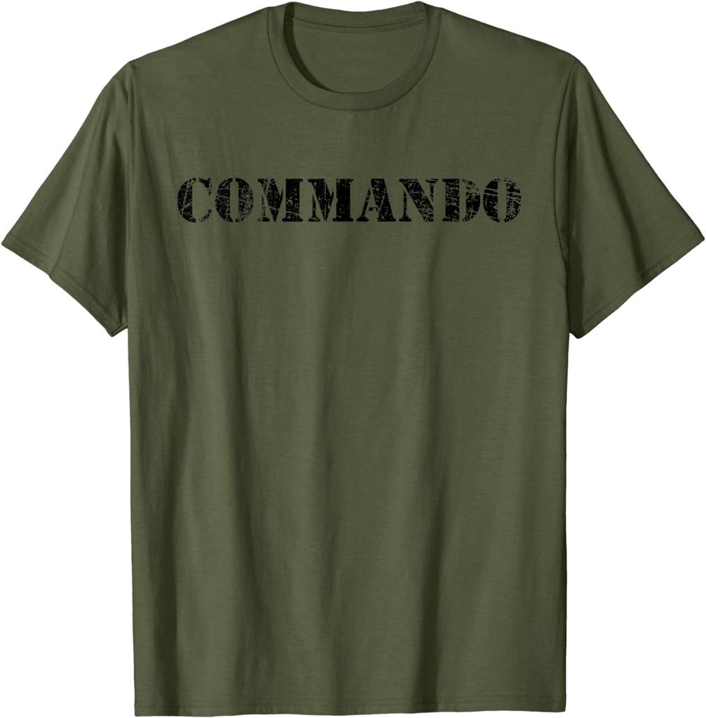 Vintage Commando USA Military Distressed TShirt Short Sleeve Casual 100 Cotton Shirt