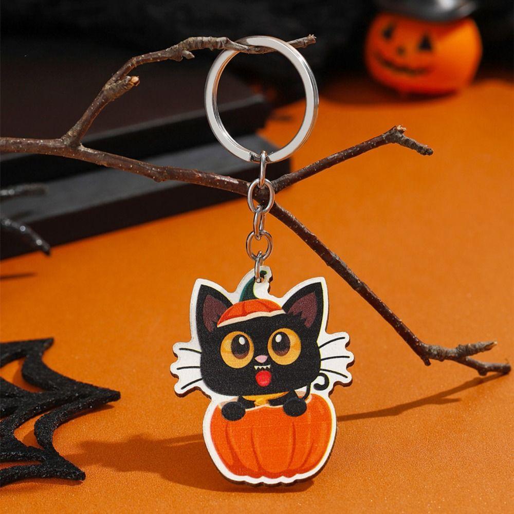 Bag Pendants Halloween Keychain Car Hanging Pumpkin Ghost Witch Hat Keychain   Party Gifts Jewelry
