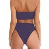 Women's Sexy Fashion Solid Color Bralette Tops Bikini Set Two-Piece Swimsuit