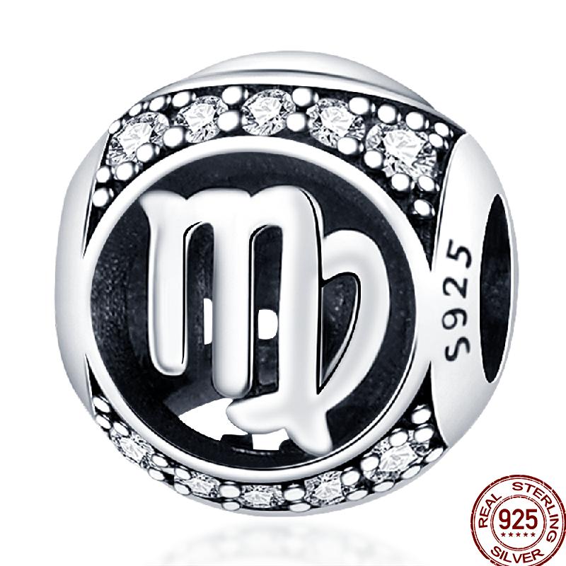 Copper 12 Constellation Series Charms Constellation Pendant Suitable For Pan Original Bracelet Diy Jewelry Gift