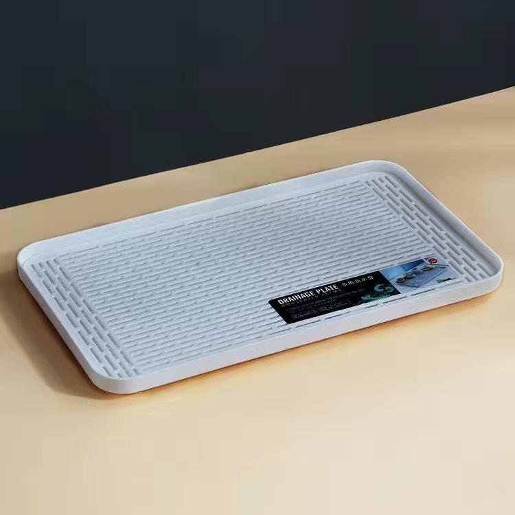 Double-Layer Plastic Draining Tray: Durable Household Tea, Bowl & Chopstick Storage Rack