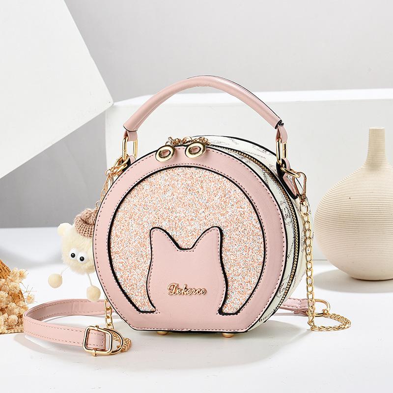 Новая круглая сумка с блестками