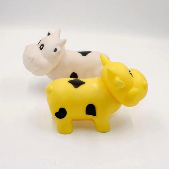 Squeaky Cow Squeeze Toy with Realistic Sound Soft TPR Fidget for Stress Relief & Pranks Cute Farm Animal-Shaped Decompression Gadget for Kids Adults