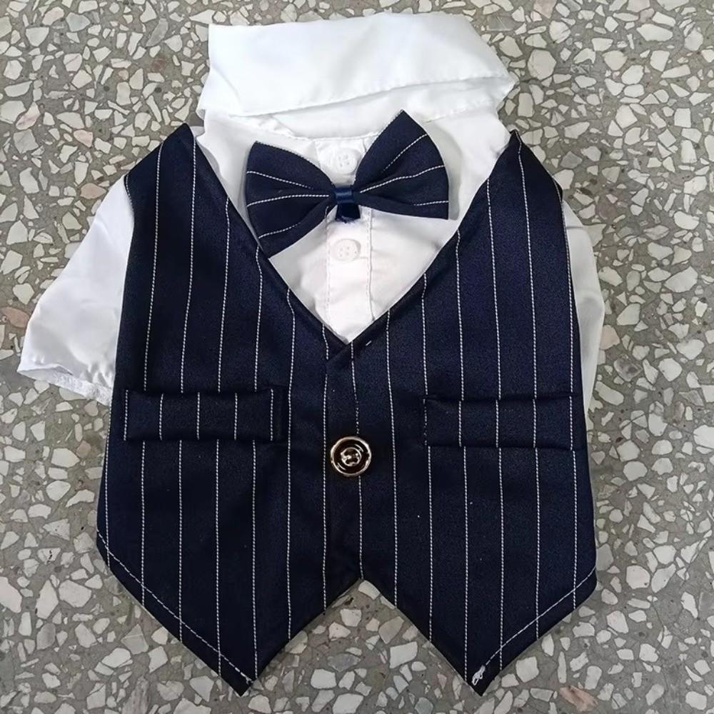 Short Sleeve Dog Wedding Suit Button Closure Small Dog Clothes Dog Costume Vest  Wedding Ceremony