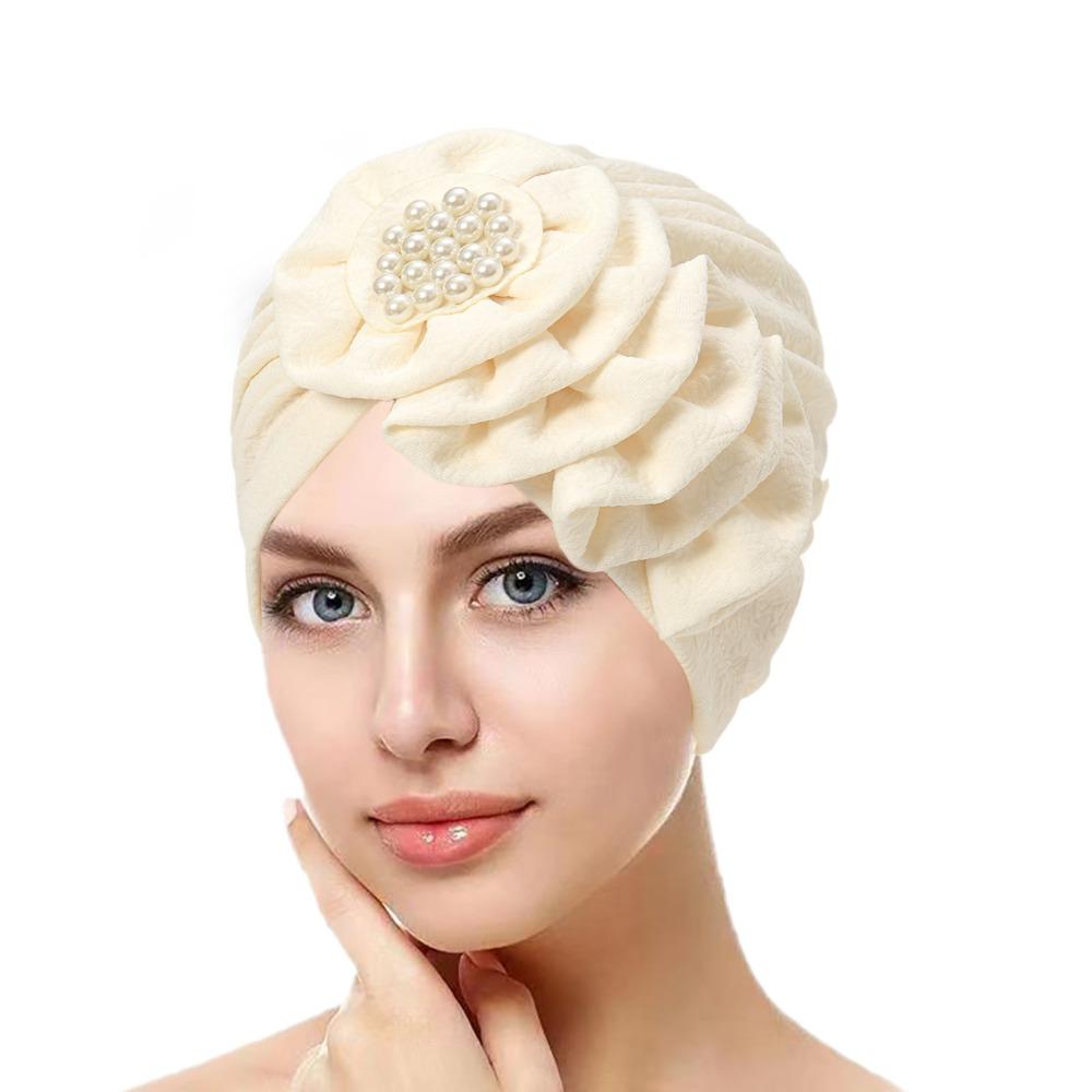 Multicolour Decal Headband Hat Hijab Cap Four Season Pullover Hat  Women