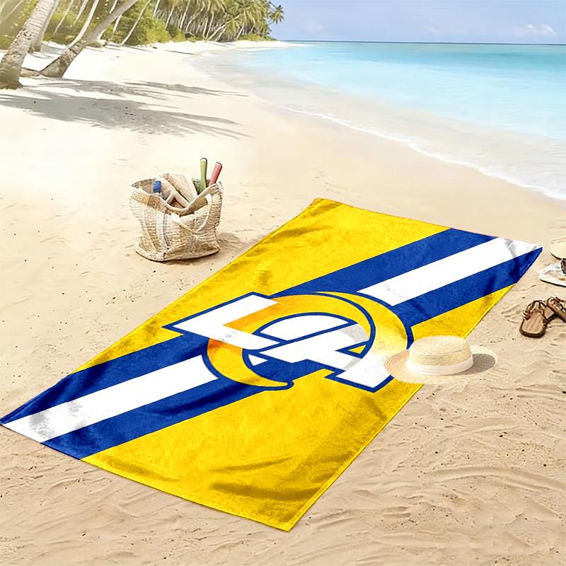 Los Angeles Rams Print Beach Towel, Large Soft Quick Dry Towel for Beach Camping Swimming