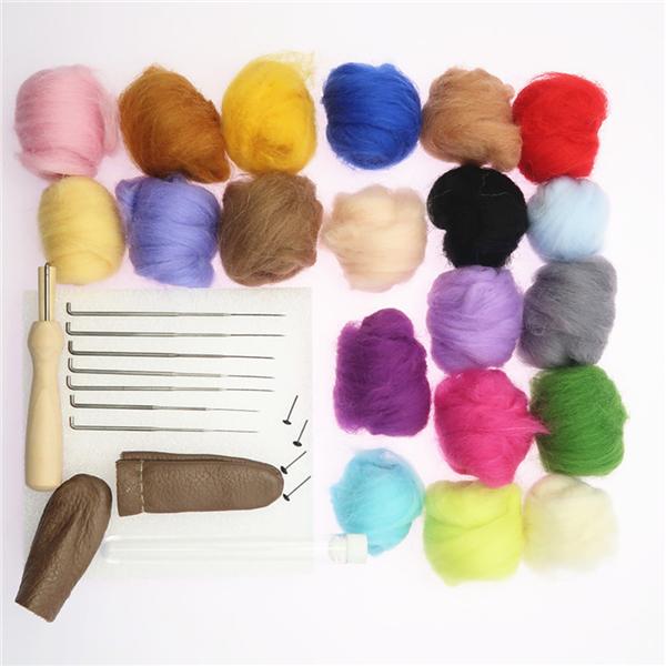 Buy 1pcs Wool Roving Fiber Starter Kit Knitting Yarn Wool Felting Supplies for Stuffing Weaving
