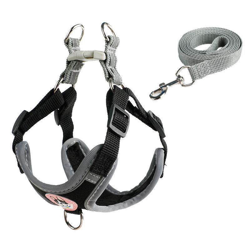 Reflective Vest-Style Harness with Leash for Small Dogs