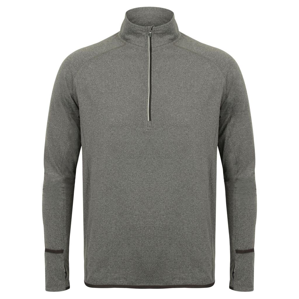 Tombo Mens Long Sleeve Zip Neck Performance Top