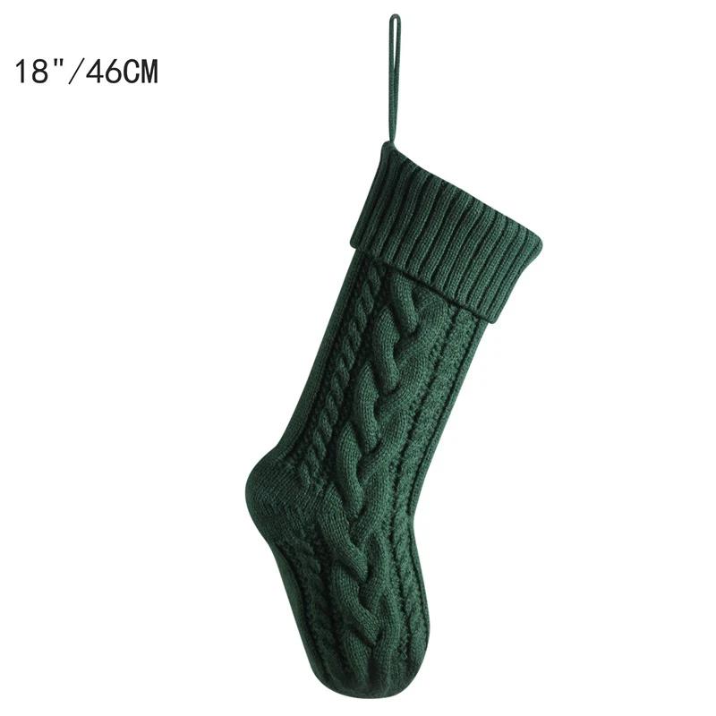 

Christmas Stockings For Kids Large Size Cable Knit Stocking Christmas Decorations For Family Party Festival Party Decorative 1pc зелёный