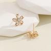 Dainty Flower Stud Earrings for Women Piercing Cartilage Ear Ring Cute Zircon Gold Color Women's Aesthetic Jewelry Gift