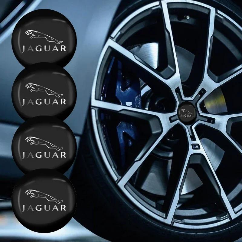 4PCS Car Hub Cap Stickers Wheel Center Cover Accessories For Jaguar XF XJ-S XJ-6 X-Type XE S-Type F-PACE F-Type XK8 XK XKR XFR ZZ5