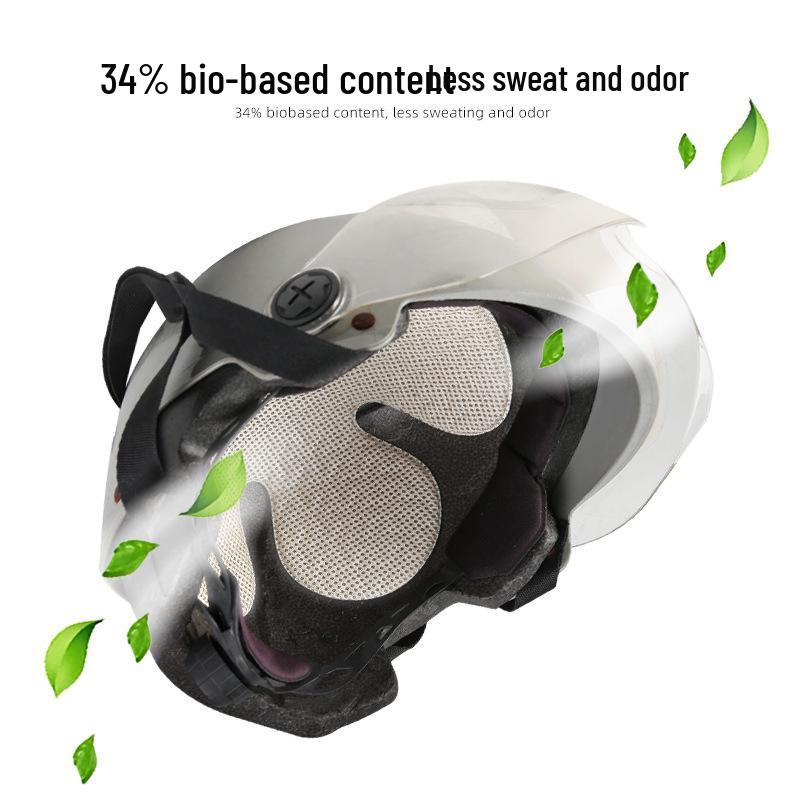 Motorcycle Helmet Liner Pad - Bio-Based Inner Cap Accessory, Universal Fit, Non-Hair Pressing.