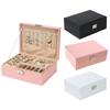 Elegant Double Layer Jewelry Case Portable PU Leather Storage Box Suitable for Rings Earrings Bracelets and Necklaces