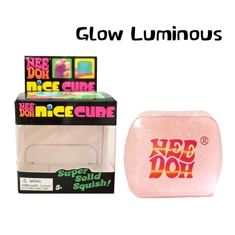 Needoh Schöner leuchtender Würfel Stressabbau Spielzeug Regenbogenverlauf Würfel Malz Squeeze Langsam aufsteigend Squishy Sensorik Spielzeug Geschenk