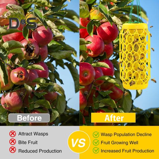 Capcane pentru viespi, ecologice, culori strălucitoare, aderență puternică, ușor de instalat, pentru interior/exterior, agățat, hârtie, capcane pentru viespi, capcane pentru albine
