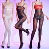 Women Suspender Jumpsuit Stockings Lace Ultra-Thin Silky Smooth Shiny Bodystockings Temptation Open Crotch Underwear