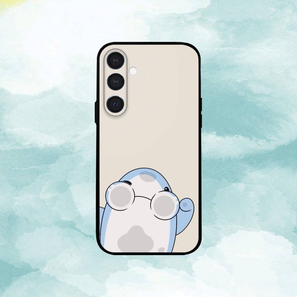 Cartoon Cute Shark  Phone Case For Samsung  A73,72,71,53,52,51,22,91,80, Soft Black Cover